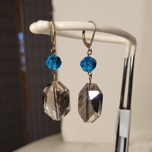 Dazzling Blue and Silver Crystal Earrings